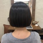 4ヶ月前にストレートをさせていただいたお客様の様子。まとまりのあるツヤツヤボブに♪熊谷市の髪質改善美容室ハルト